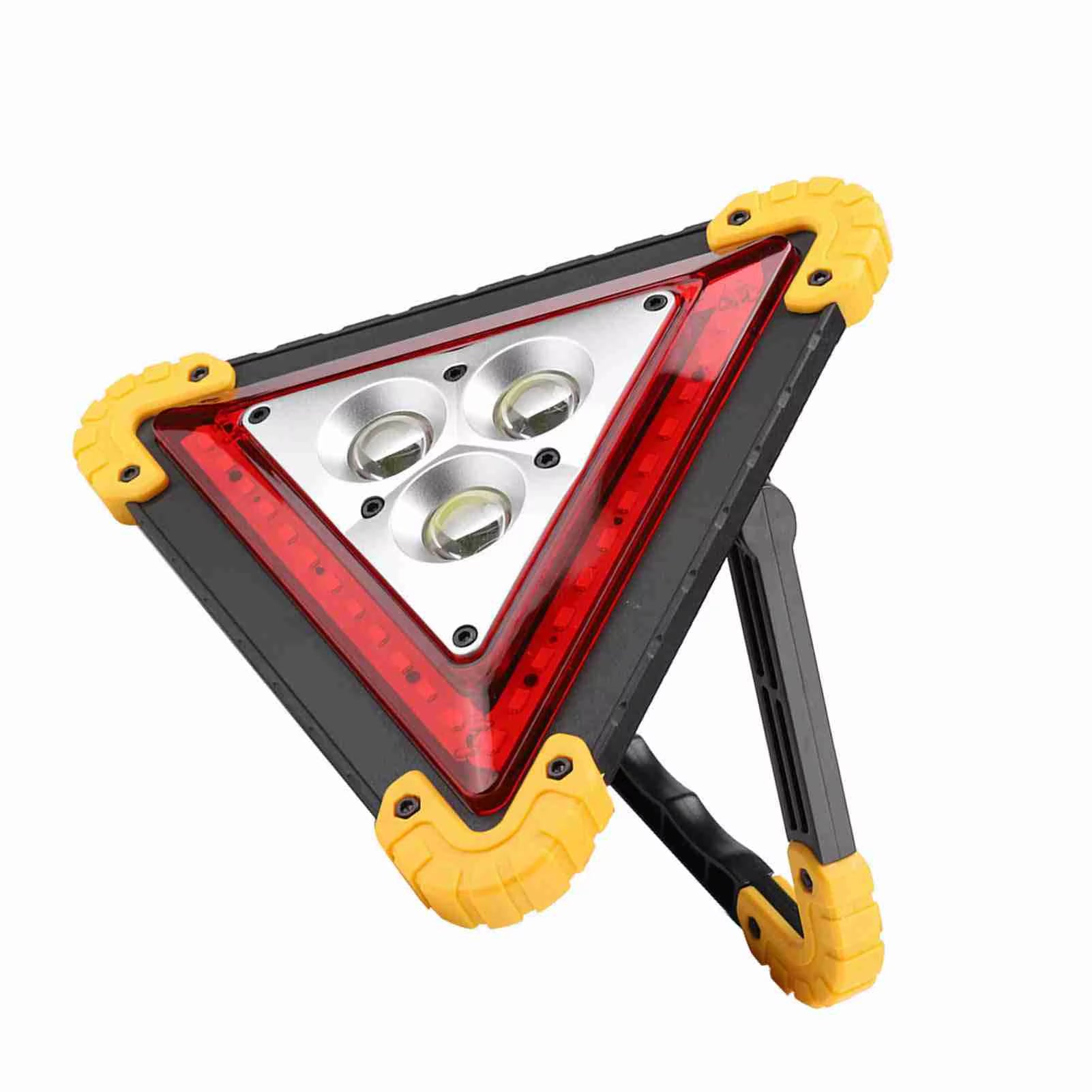 30W Emergency Safety Triangle with Red LED Warning Light - Essential Car Breakdown Stop Sign