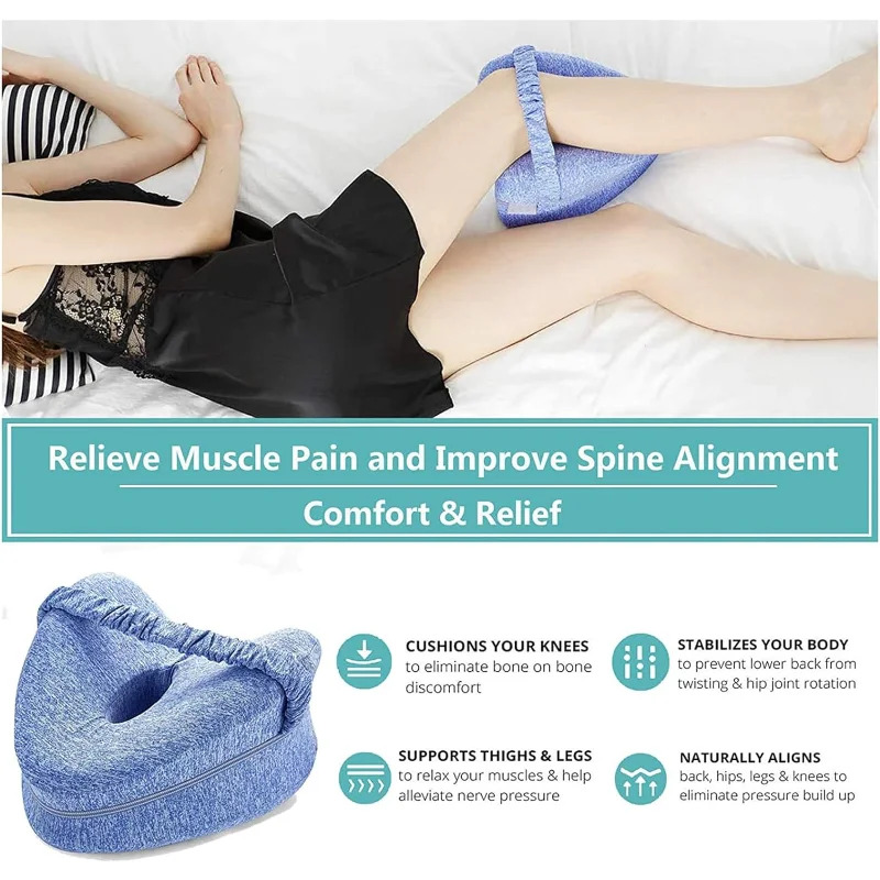 Ultimate Comfort Smooth-Spine Alignment Pillow for Hip Pain Relief & Sciatica - Perfect Leg & Knee Support for Side Sleepers