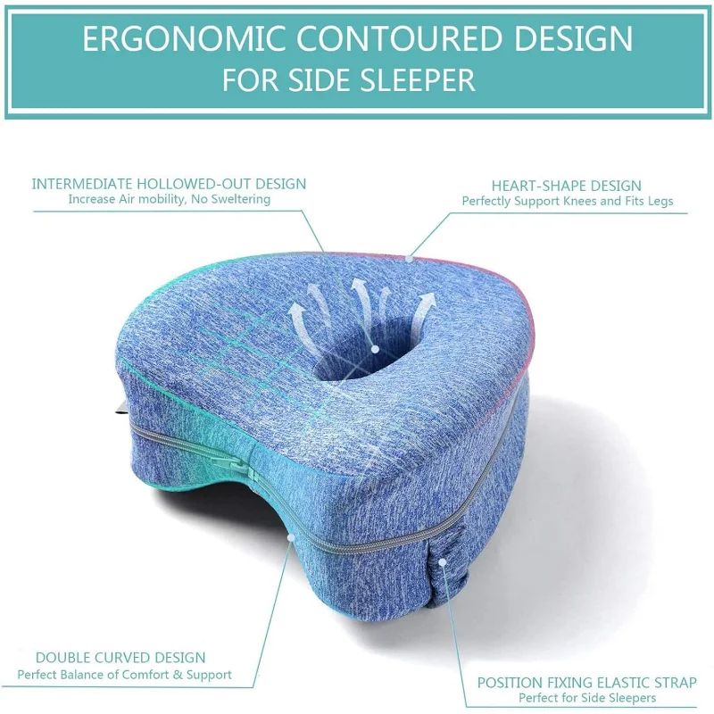 Ultimate Comfort Smooth-Spine Alignment Pillow for Hip Pain Relief & Sciatica - Perfect Leg & Knee Support for Side Sleepers