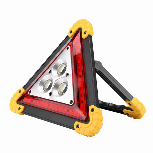 30W Emergency Safety Triangle with Red LED Warning Light - Essential Car Breakdown Stop Sign